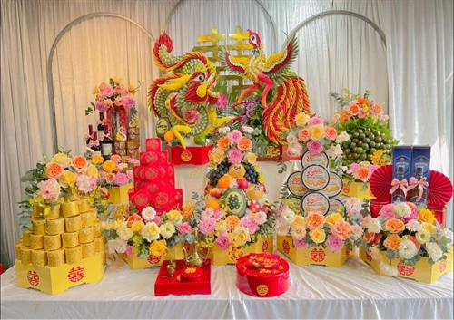 Mâm Quả Cưới Hỏi Long Phụng Cao Cấp